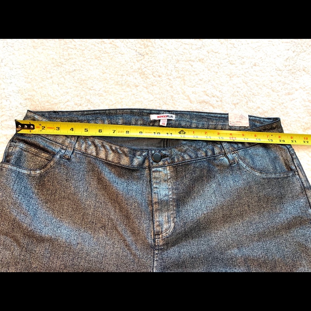 NWT Silver Black Metallic Skinny Jeans Grange - Picture 4 of 9